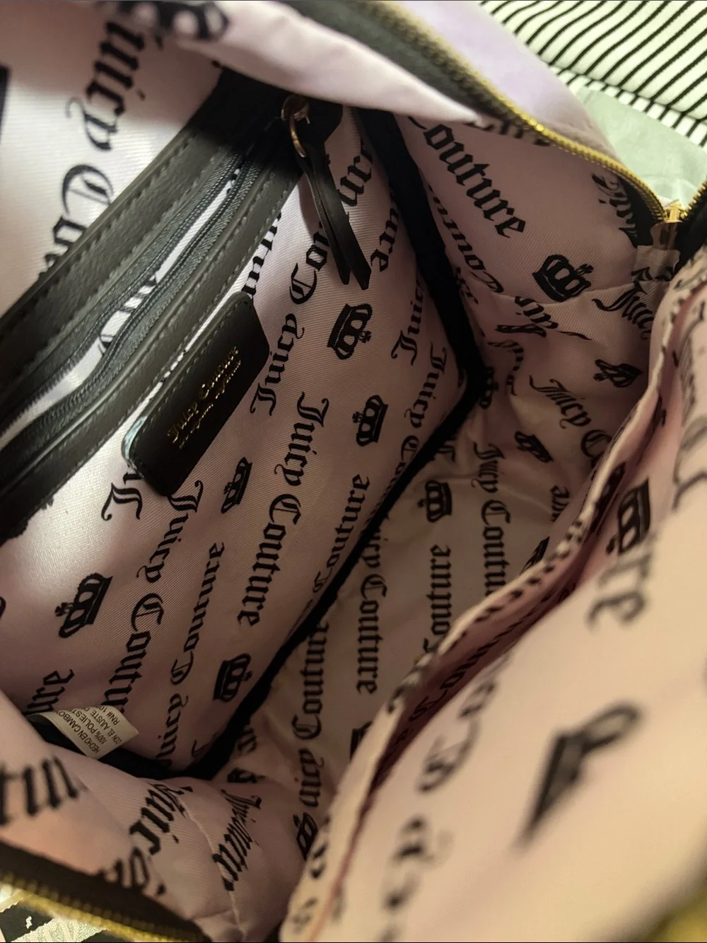 Juicy Couture Lavender Velvet Mini Backpack with Crystal Logo